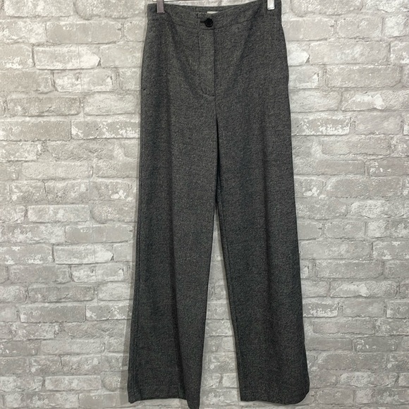 Wilfred Checked Wool Wide Leg Pants - Picture 1 of 6